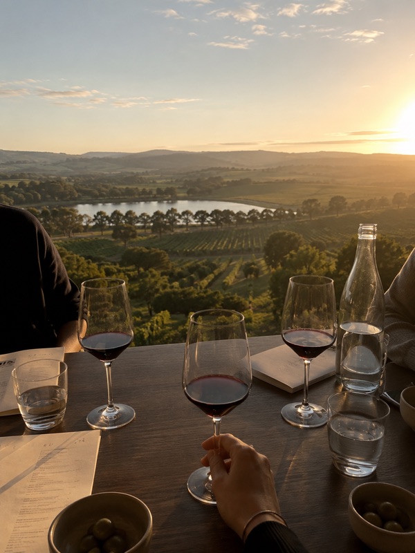 Tasting a glass of wine at a cellar door